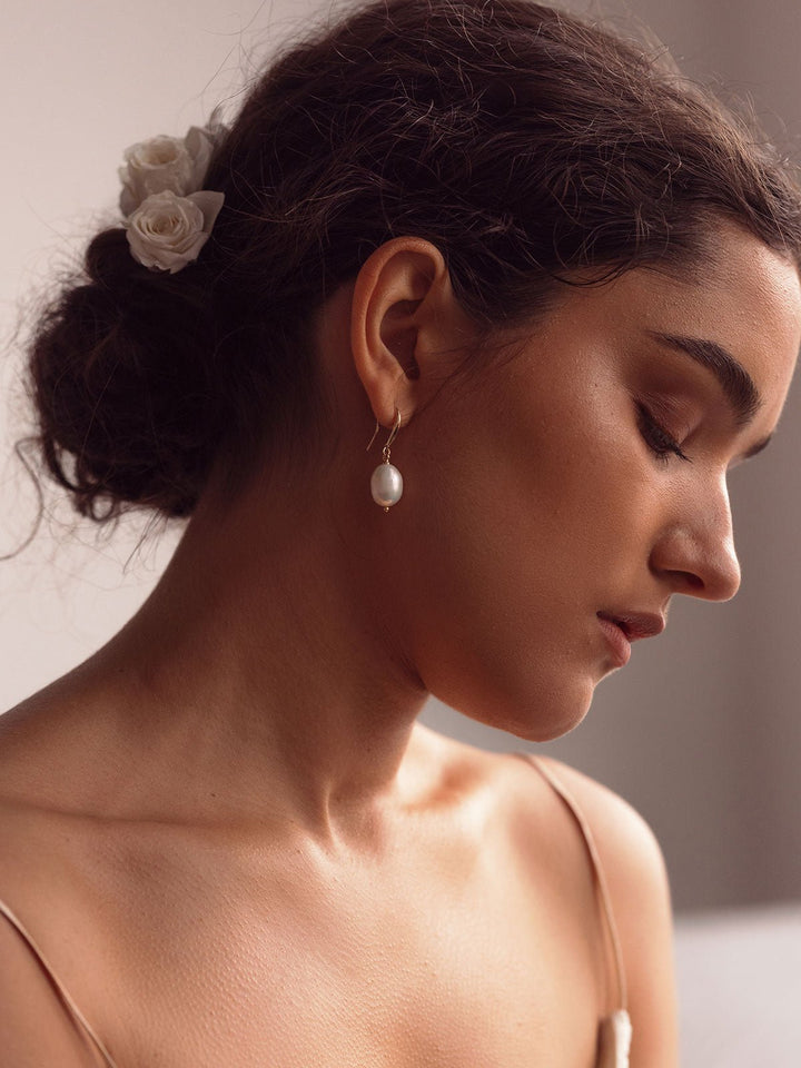 Elisajewels Prado Freshwater Pearl Drop Earrings