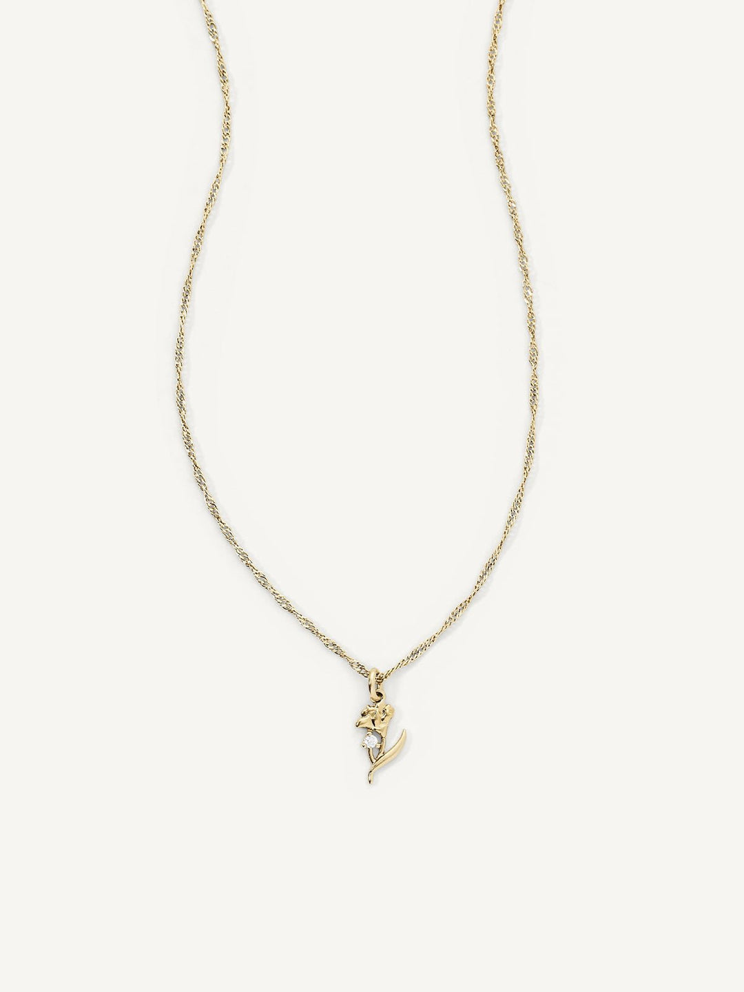 Elisajewels January Carnation Birthday Flower Pendant Necklace