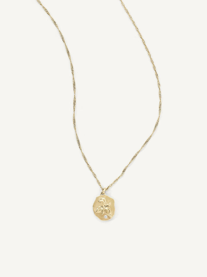 Elisajewels February Violet Birthday Flower Pendant 