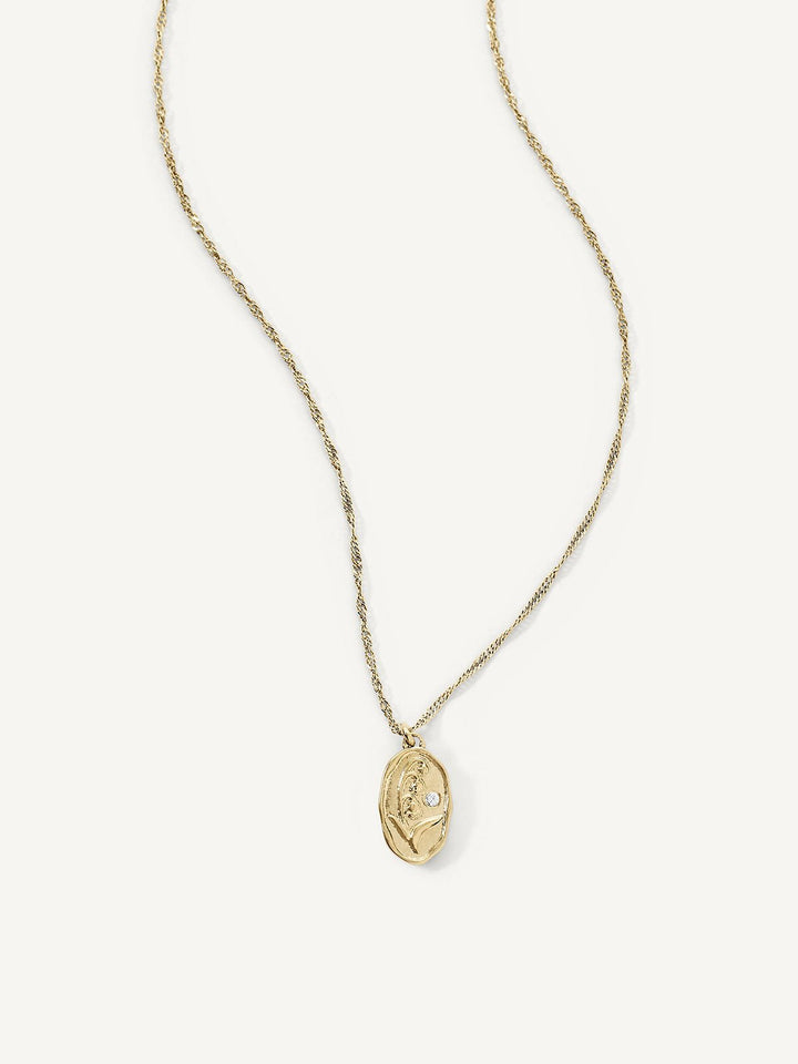 Elisajewels May Lily of the Valley Birthday Flower Pendant Necklace